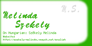 melinda szekely business card