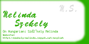 melinda szekely business card